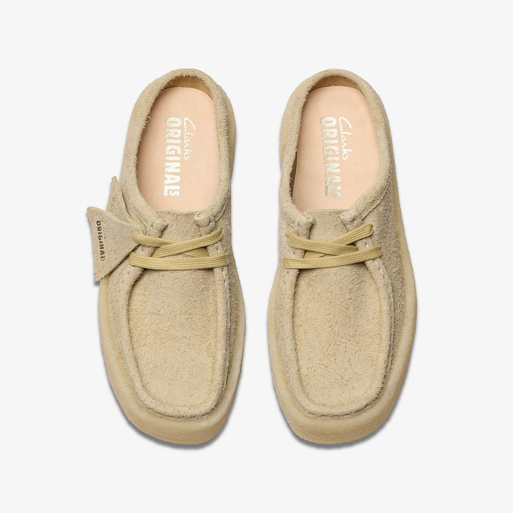 Yellow Clarks Wallabee Cup Lo Women Mules | 2560VGZUM