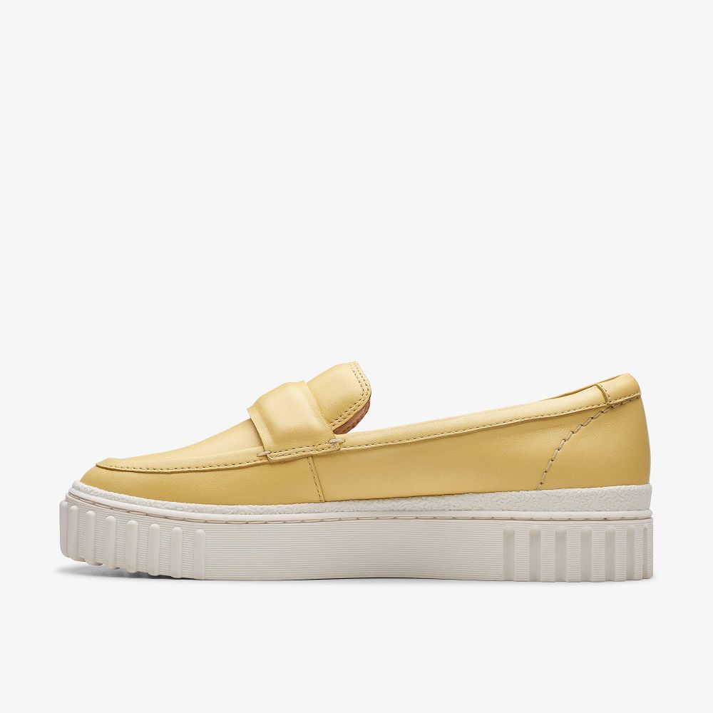 Yellow Leather Clarks Mayhill Cove Women Loafers | 9046VHXMQ