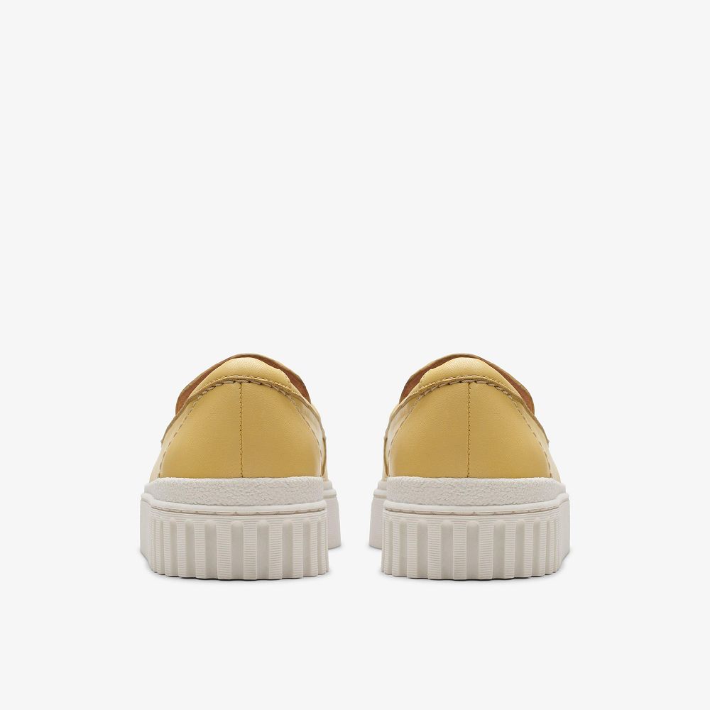 Yellow Leather Clarks Mayhill Cove Women Loafers | 9046VHXMQ